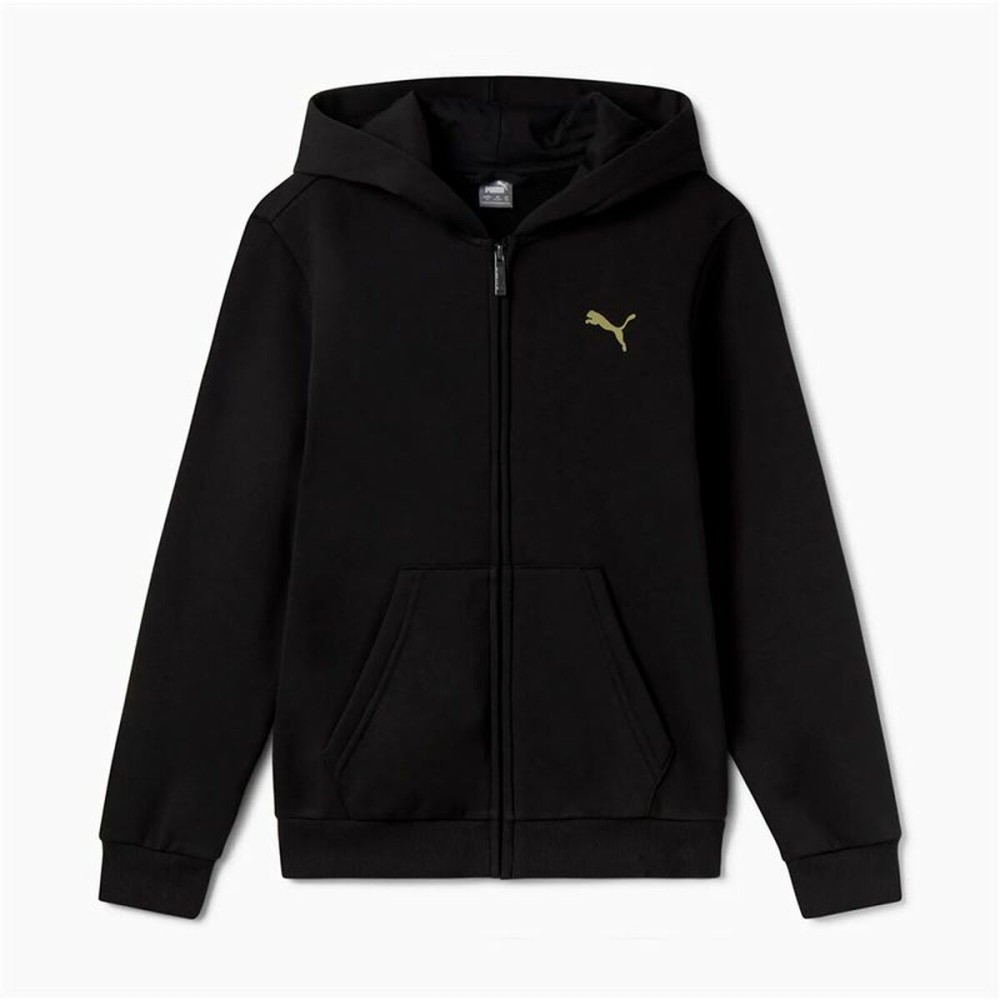 Vestă Infantil Puma Essentials+ Graphic Hoodie Fz Negru