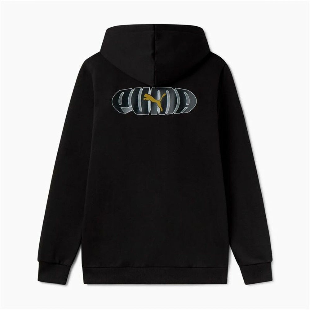 Hanorac cu Glugă Bărbați Puma Essentials+ Graphic Hoodie Fz Negru