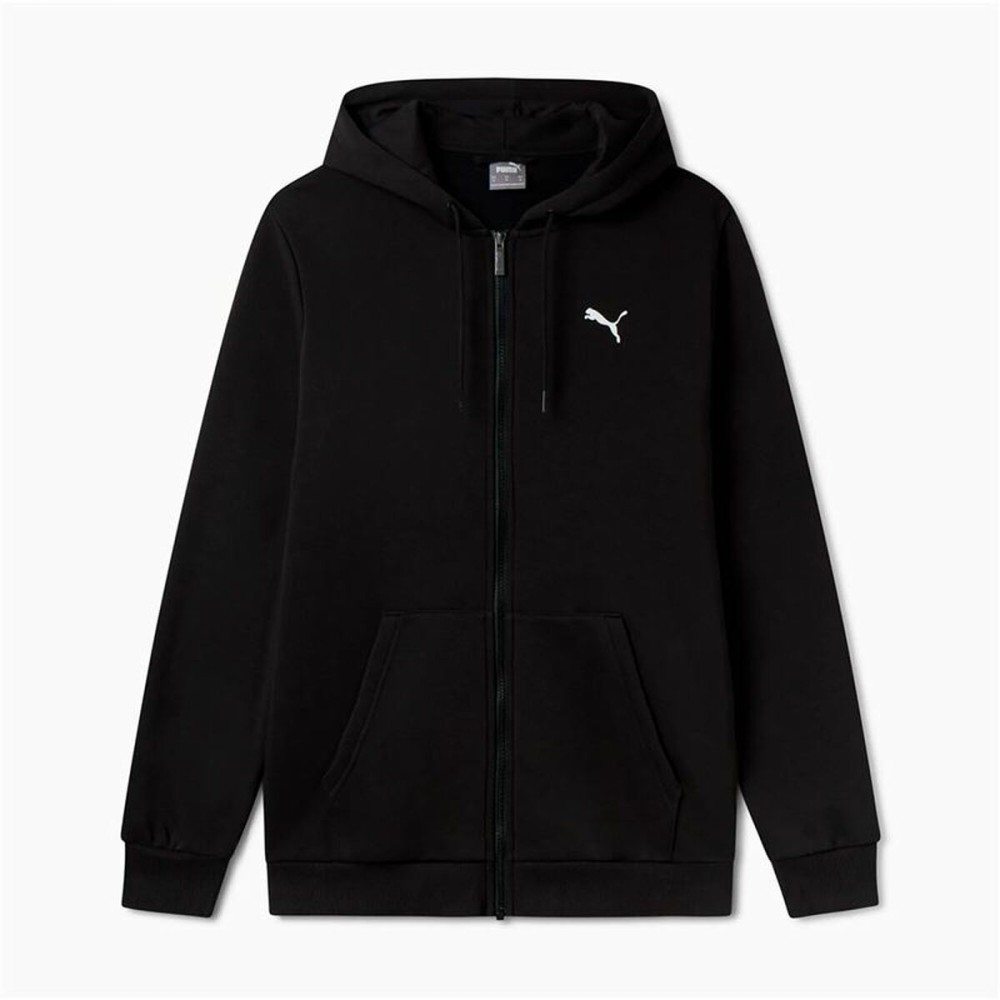Hanorac cu Glugă Bărbați Puma Essentials+ Graphic Hoodie Fz Negru