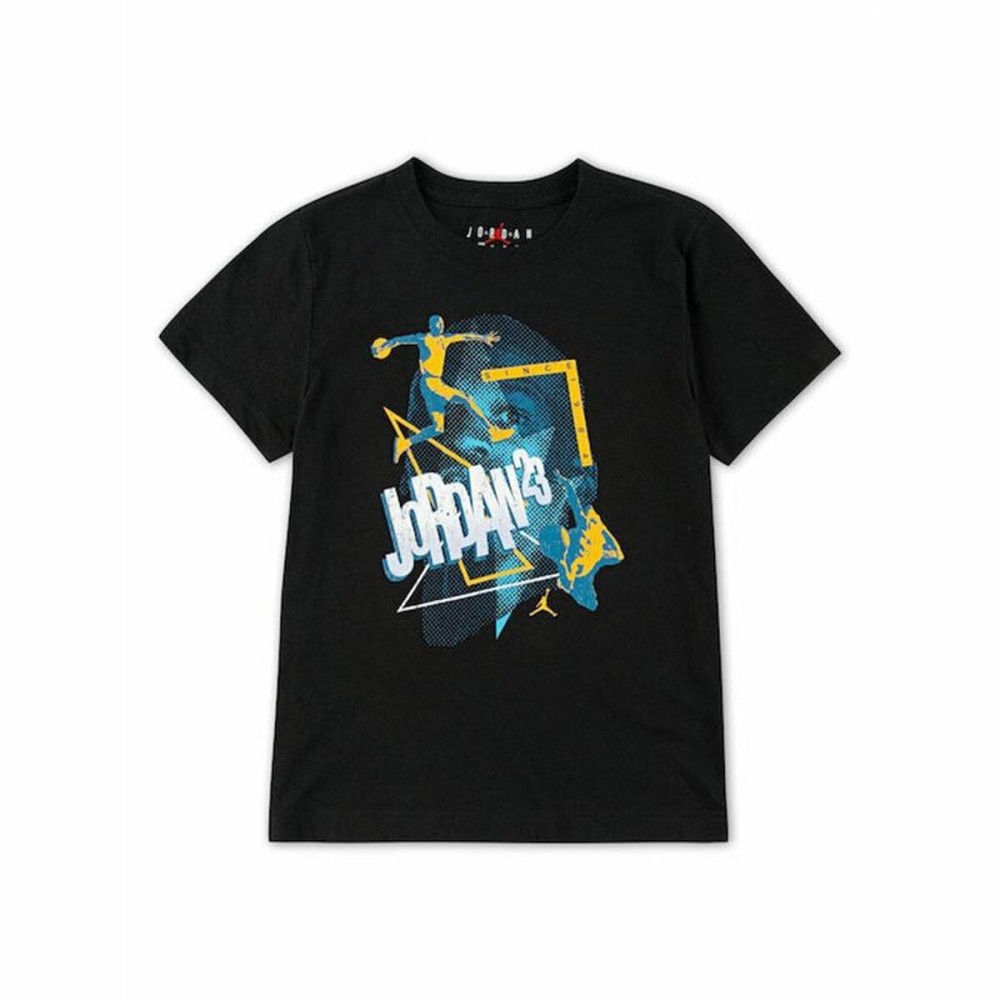 Tricou cu Mânecă Scurtă pentru Copii Jordan Jdb Jordan 3Peat Ss Negru