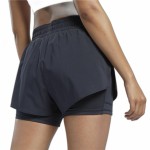 Pantaloni Scurți Sport pentru Damă Reebok Wor Run 2 In 1 Short Negru