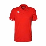 Tricou Polo cu Mânecă Scurtă Bărbați Kappa Kappa Barli Roșu 4XL