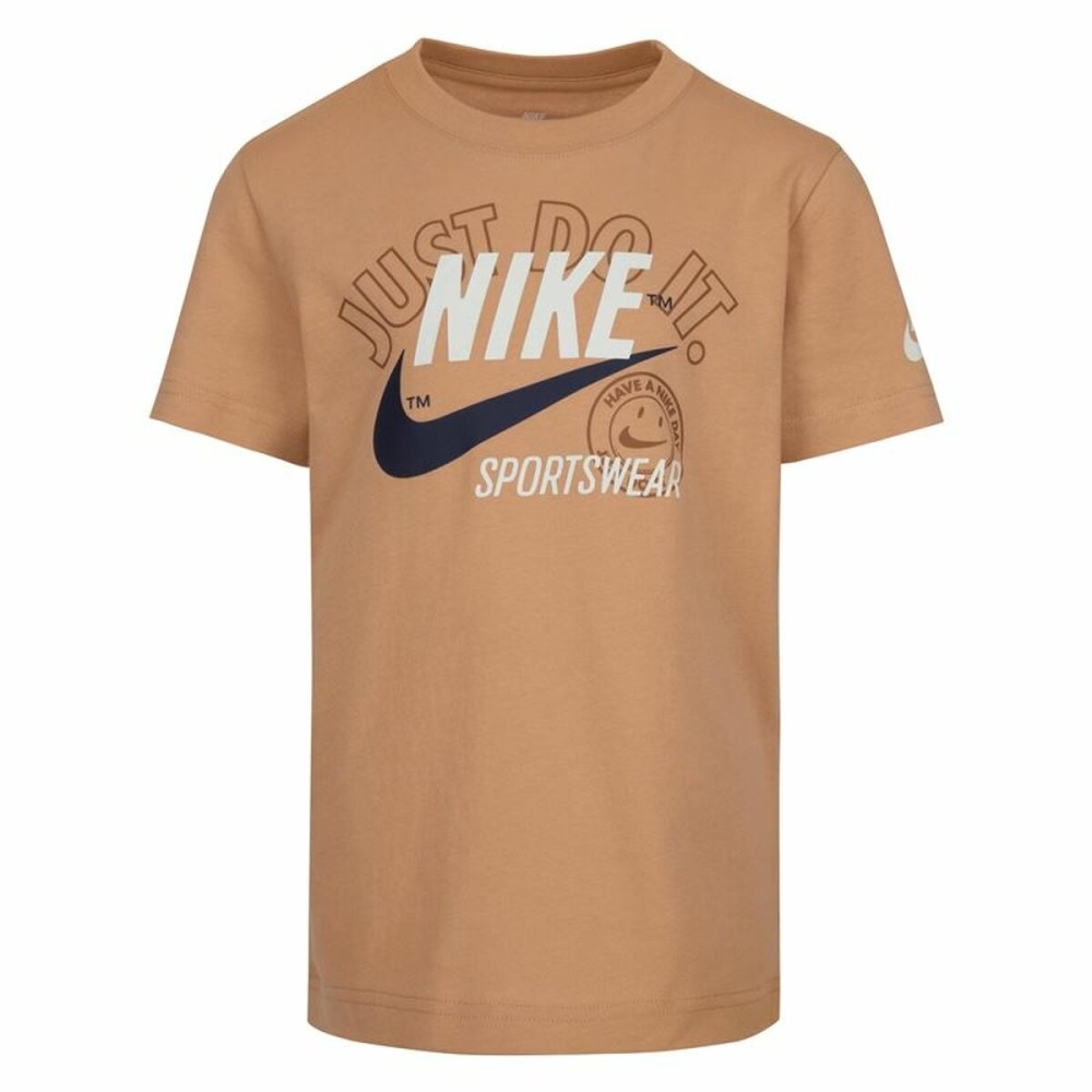 Tricou cu Mânecă Scurtă Copii Nike Retro Ss Bej