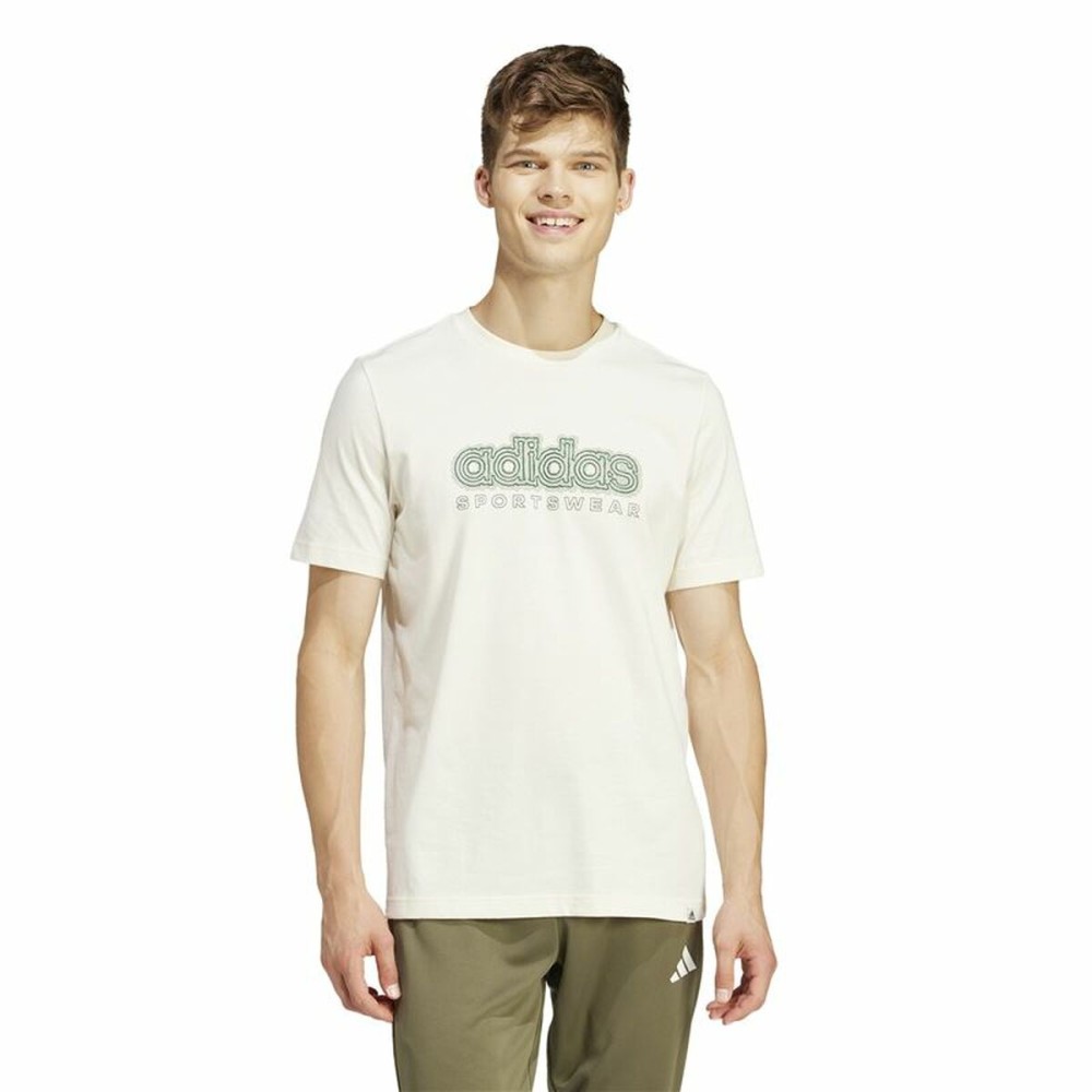 Tricou cu Mânecă Scurtă Bărbați Adidas Growth Spw Alb