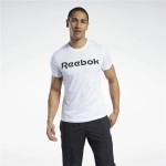 Tricou cu Mânecă Scurtă Bărbați Reebok Graphic Series Linear Logo Alb 2XL