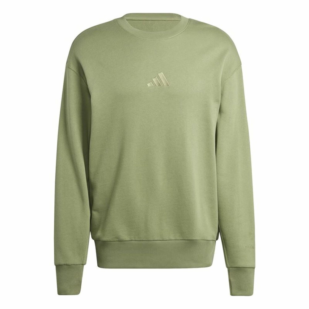 Hanorac fără Glugă Adidas All Szn French Terry Crew Verde L