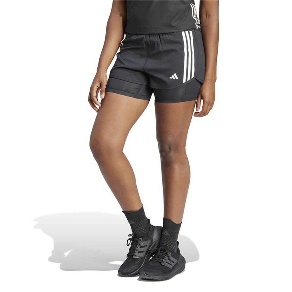 Pantaloni Scurți Sport pentru Damă Adidas Own the run 3S 2In1