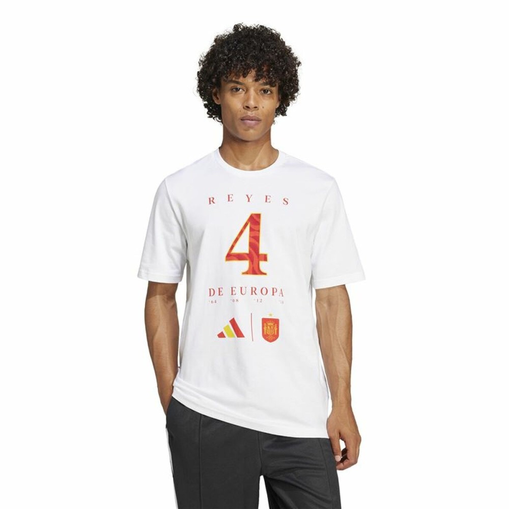 Tricou cu Mânecă Scurtă Bărbați Adidas España Campeones de Europa Alb