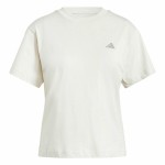 Tricou cu Mânecă Scurtă Femei Adidas Essentials Small Logo Alb Bej