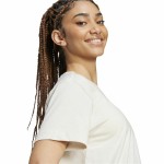 Tricou cu Mânecă Scurtă Femei Adidas Essentials Small Logo Alb Bej