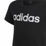 Tricou cu Mânecă Scurtă pentru Copii Adidas Essentils Logo Linear Negru