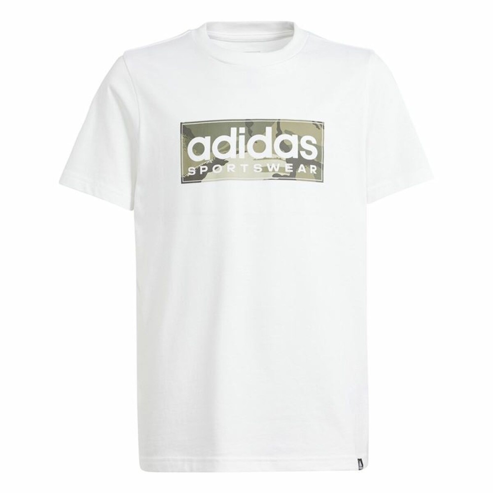 Tricou cu Mânecă Scurtă Copii Adidas B Camo Lin Alb