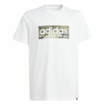 Tricou cu Mânecă Scurtă Copii Adidas B Camo Lin Alb