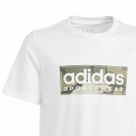 Tricou cu Mânecă Scurtă Copii Adidas B Camo Lin Alb