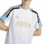 Tricou cu Mânecă Scurtă pentru Copii Adidas Nations Alb