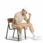 Tricou cu Mânecă Scurtă Bărbați Adidas Seasonal Essentials Melange Bej