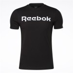 Tricou cu Mânecă Scurtă Bărbați Reebok Graphic Series Linear Logo Negru