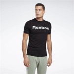 Tricou cu Mânecă Scurtă Bărbați Reebok Graphic Series Linear Logo Negru