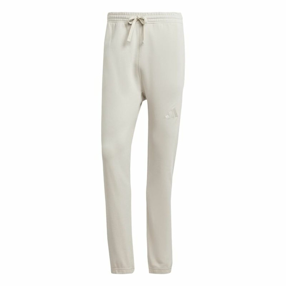 Pantaloni lungi de sport Adidas All Szn French Terry Regular Tapered Alb Bej Bărbați