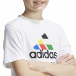 Tricou cu Mânecă Scurtă pentru Copii Adidas Nations Alb