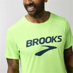 Tricou cu Mânecă Scurtă Bărbați Brooks Distance Sleeve 3.0 Verde