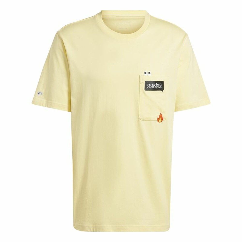 Tricou cu Mânecă Scurtă Bărbați Adidas Remoji Pocket Graphic Galben Auriu*