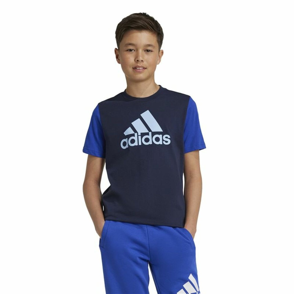 Tricou cu Mânecă Scurtă Copii Adidas Essentials Albastru