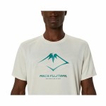 Tricou cu Mânecă Scurtă Bărbați Asics Fujitrail Logo Ss Top Alb