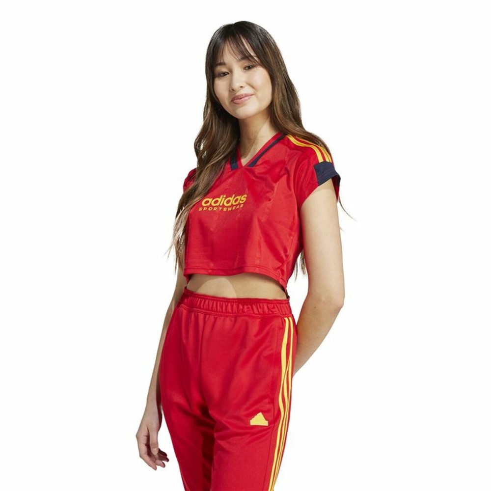 Tricou cu Mânecă Scurtă Femei Adidas Tiro Cut 3  Roșu