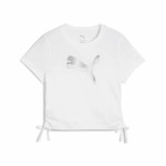 Tricou cu Mânecă Scurtă pentru Copii Puma Essentials Metallic Knotted Alb