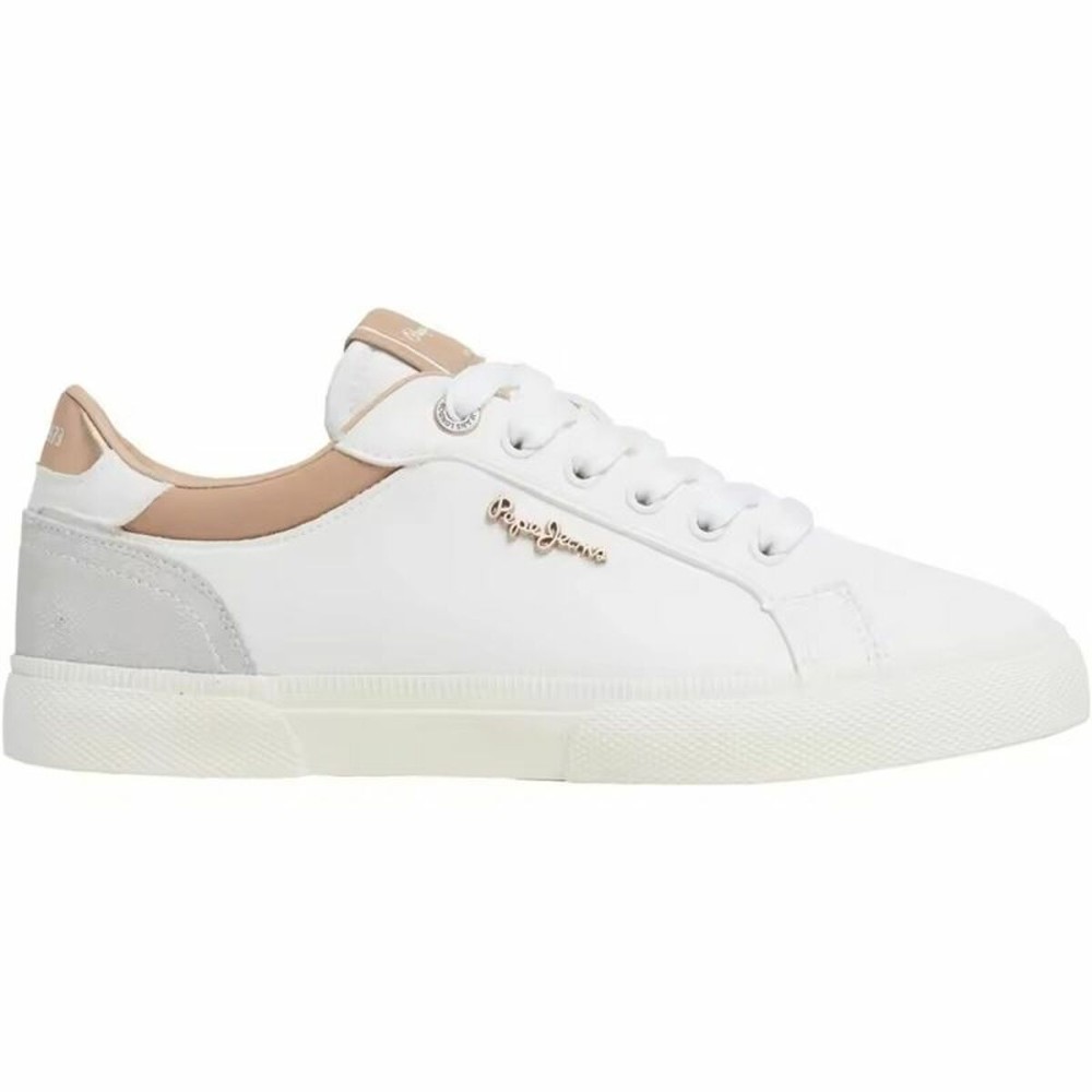 Pantofi sport pentru femei Pepe Jeans Kenton Court Golden Alb