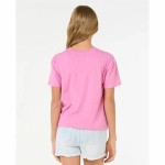 Tricou cu Mânecă Scurtă pentru Copii Rip Curl Island Surf Crop Roz