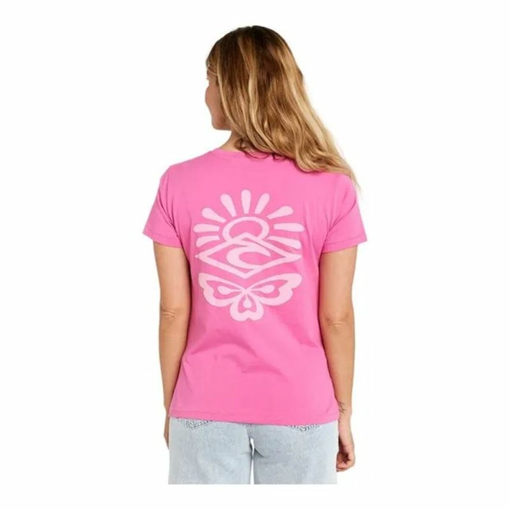 Tricou cu Mânecă Scurtă Femei Rip Curl Re-Entry Crew Tee Roz Fucsia