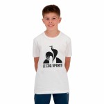Tricou cu Mânecă Scurtă pentru Copii Le coq sportif Ess N°1 Enfant New Alb