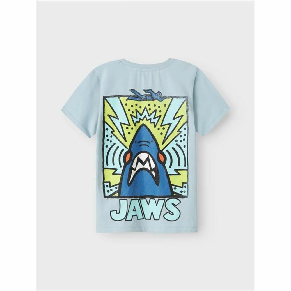 Tricou cu Mânecă Scurtă pentru Copii Name It Nkmmakai Jaws Nreg Box Sky