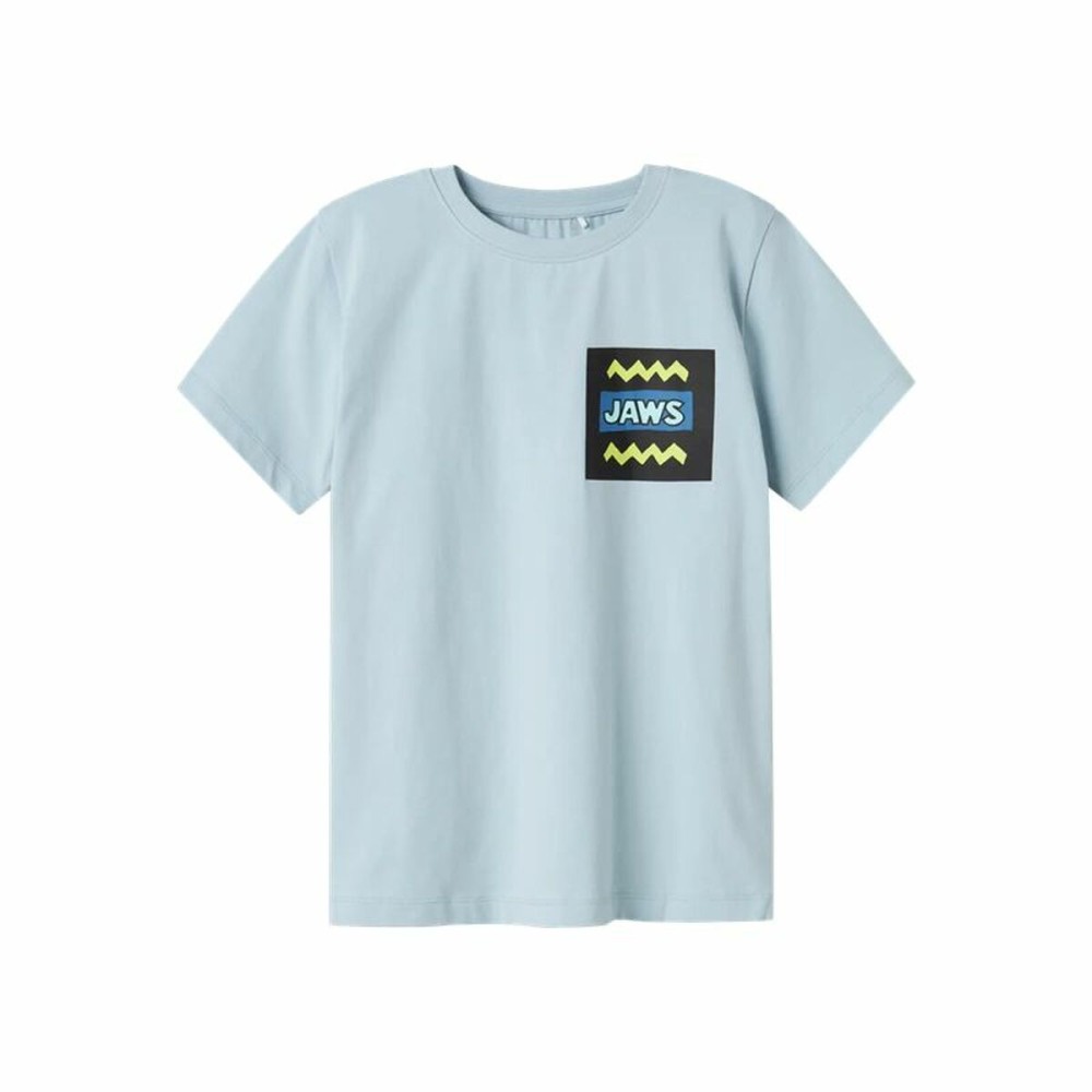 Tricou cu Mânecă Scurtă pentru Copii Name It Nkmmakai Jaws Nreg Box Sky