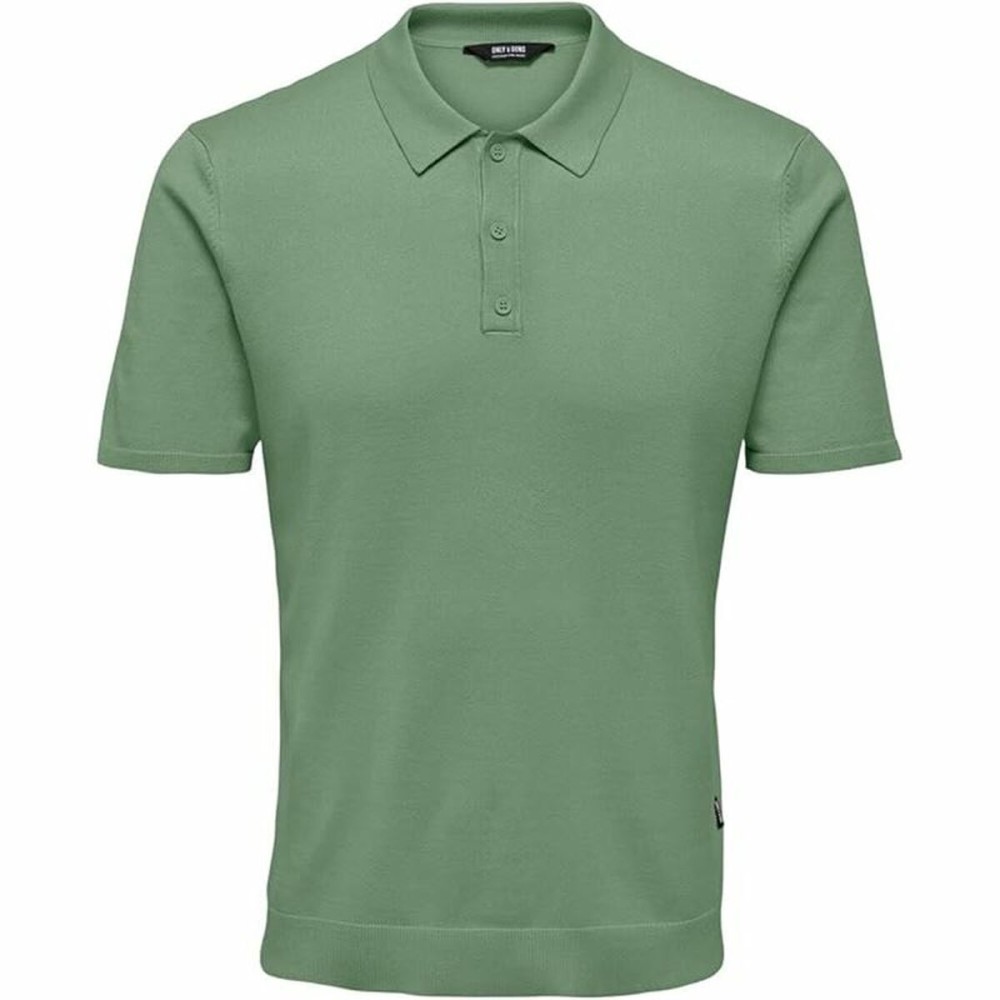 Tricou Polo cu Mânecă Scurtă Bărbați Only & Sons Onswyler Life Reg 14 Ss Knit Verde