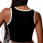 Top Sport de Damă Black Limba Streamline Negru Fitness