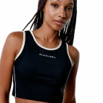 Top Sport de Damă Black Limba Streamline Negru Fitness