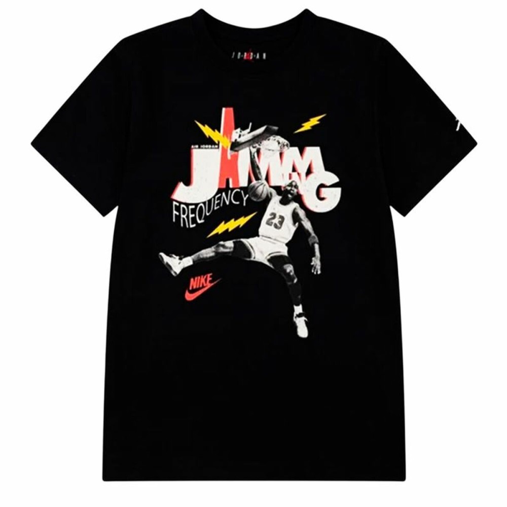 Tricou cu Mânecă Scurtă pentru Copii Jordan Mj Jamming Ss Negru