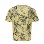 Tricou cu Mânecă Scurtă Bărbați Only & Sons Onskash Reg Leaf Aop Auriu*
