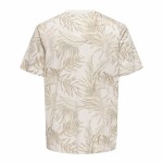 Tricou cu Mânecă Scurtă Bărbați Only & Sons Onskash Reg Leaf Aop Bej