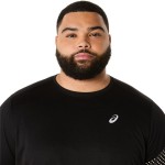 Tricou cu Mânecă Scurtă Bărbați Asics Icon Negru