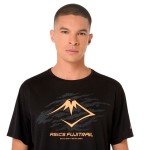 Tricou cu Mânecă Scurtă Bărbați Asics Fujitrail Logo Negru