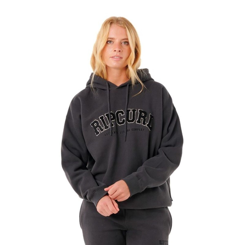 Hanorac cu Glugă Femei Rip Curl Varsity Hoodie Negru