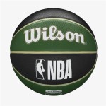 Minge de Baschet Wilson NBA Team Tribute Milwakee 7 Verde Cauciuc (Mărimea 7)