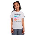 Tricou cu Mânecă Scurtă pentru Copii Nike Sportswear Swoosh Alb