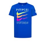 Tricou cu Mânecă Scurtă pentru Copii Nike Sportswear Swoosh Albastru