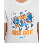 Tricou cu Mânecă Scurtă pentru Copii Nike Nkb Music Boxy Pals Ss Tee Alb