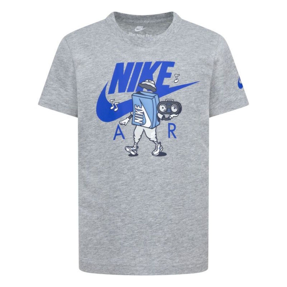 Tricou cu Mânecă Scurtă pentru Copii Nike Air Boxy Gri deschis